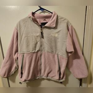 The North Face Jacket Pink & Gray Denali Fleece Polartec Full Zip Girl's Size L